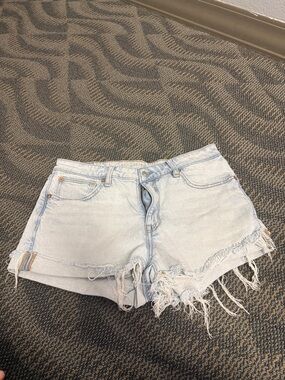 American Eagle Outfitters Light Blue Distressed Denim Shorts